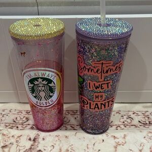 Source Unknown Glitter Tumbler Set - Gold and Purple